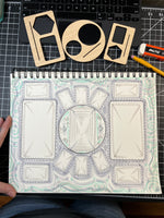 Juego de soportes para cartas con plantillas de tarot