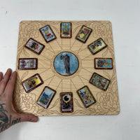 Peony Wheel Spread Tarot Tile Casting Board