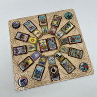 Peony Wheel Spread Tarot Tile Casting Board