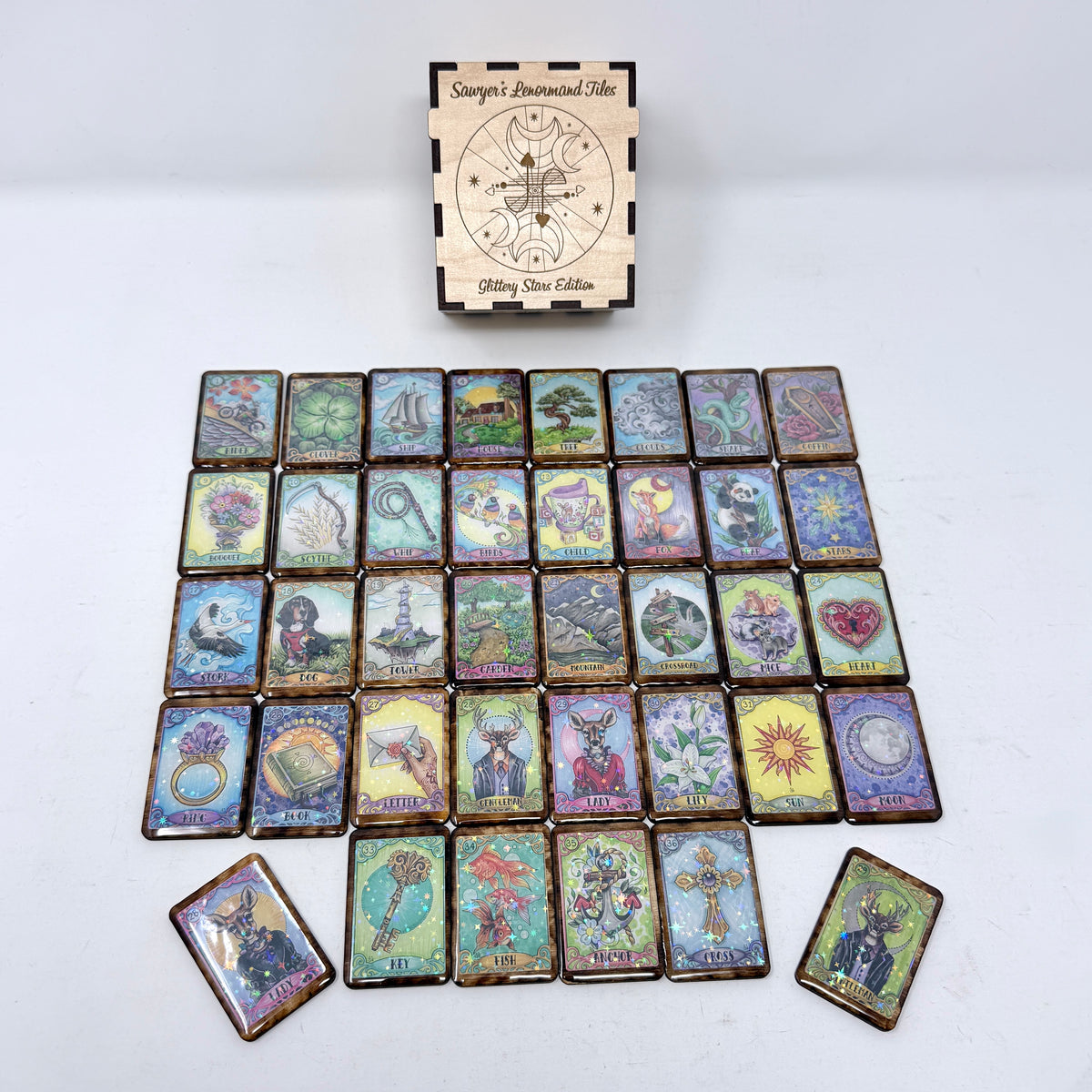 Glittery Stars Sawyer's Lenormand Tiles by Jamie Sawyer