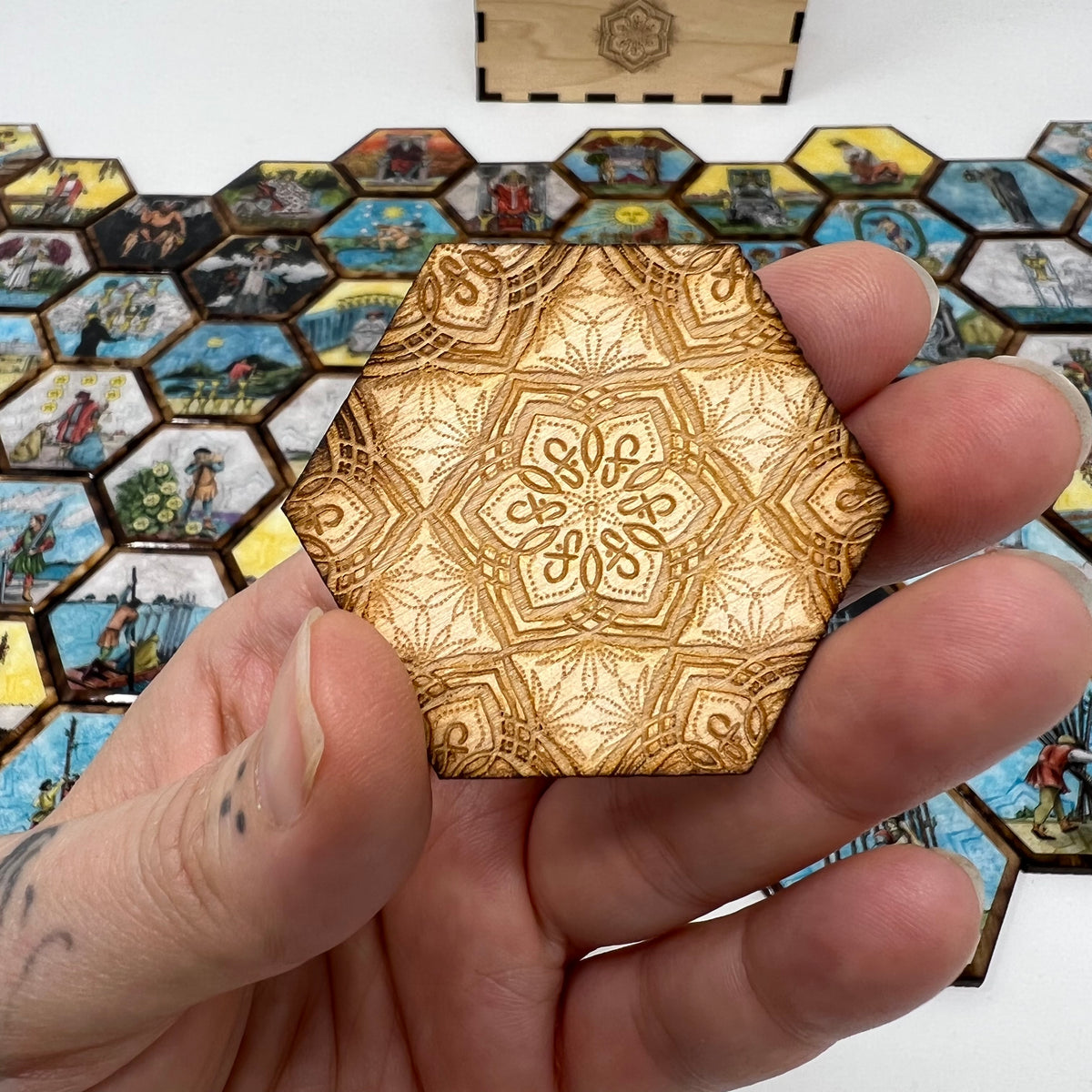 Hexagonal 1909 RWS Tarot Tiles— The Sawyer Redux Edition by Jamie