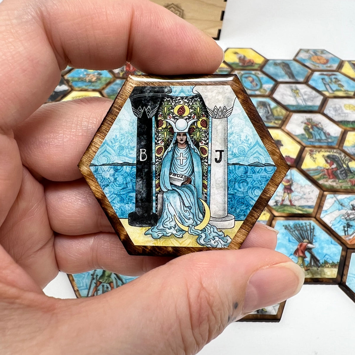 Hexagonal 1909 RWS Tarot Tiles— The Sawyer Redux Edition by Jamie