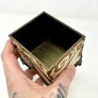 Desktop Tarot box- Wood-burnt landscape