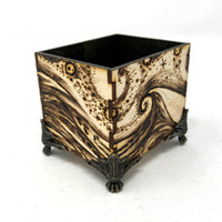 Desktop Tarot box- Wood-burnt landscape