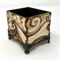 Desktop Tarot box- Wood-burnt landscape