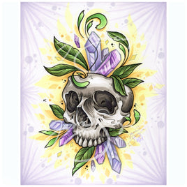 Skull & Crystals Art Print- Marker version