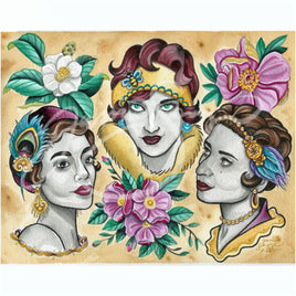 Flapper Ladies Art Print 1