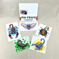Cicada and Scorpions set of 5 mini prints