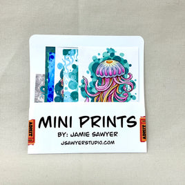 Anglers & Jellies set of 5 mini prints