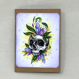Skull with Crystals Blank Travel Notebook - Marker Art