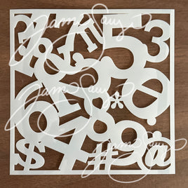 Numbers and glyphs stencil