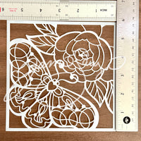 Moth & Peony stencil
