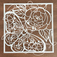 Moth & Peony stencil