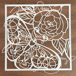 Moth & Peony stencil