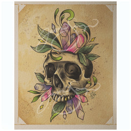Skull & Crystals Art Print