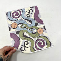 The Felt Tarot Snakes - 9x12 Tarot Casting Vinyl Sticker