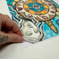 Wheel of Fortuna Tarot Casting Vinyl Sticker