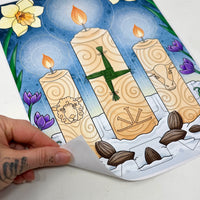 Imbolc Tarot Casting Vinyl Sticker