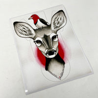 Doe & Woodpecker Tarot Casting Vinyl Sticker