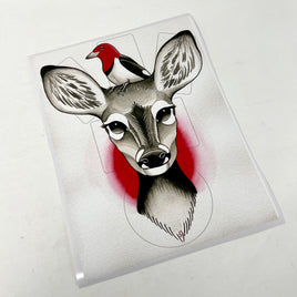 Doe & Woodpecker Tarot Casting Vinyl Sticker