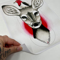 Doe & Woodpecker Tarot Casting Vinyl Sticker