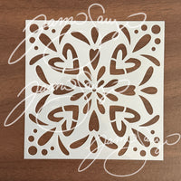 Folk Art Hearts stencil