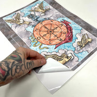 The Wheel Tarot Casting: Large Vinyl Book Sticker