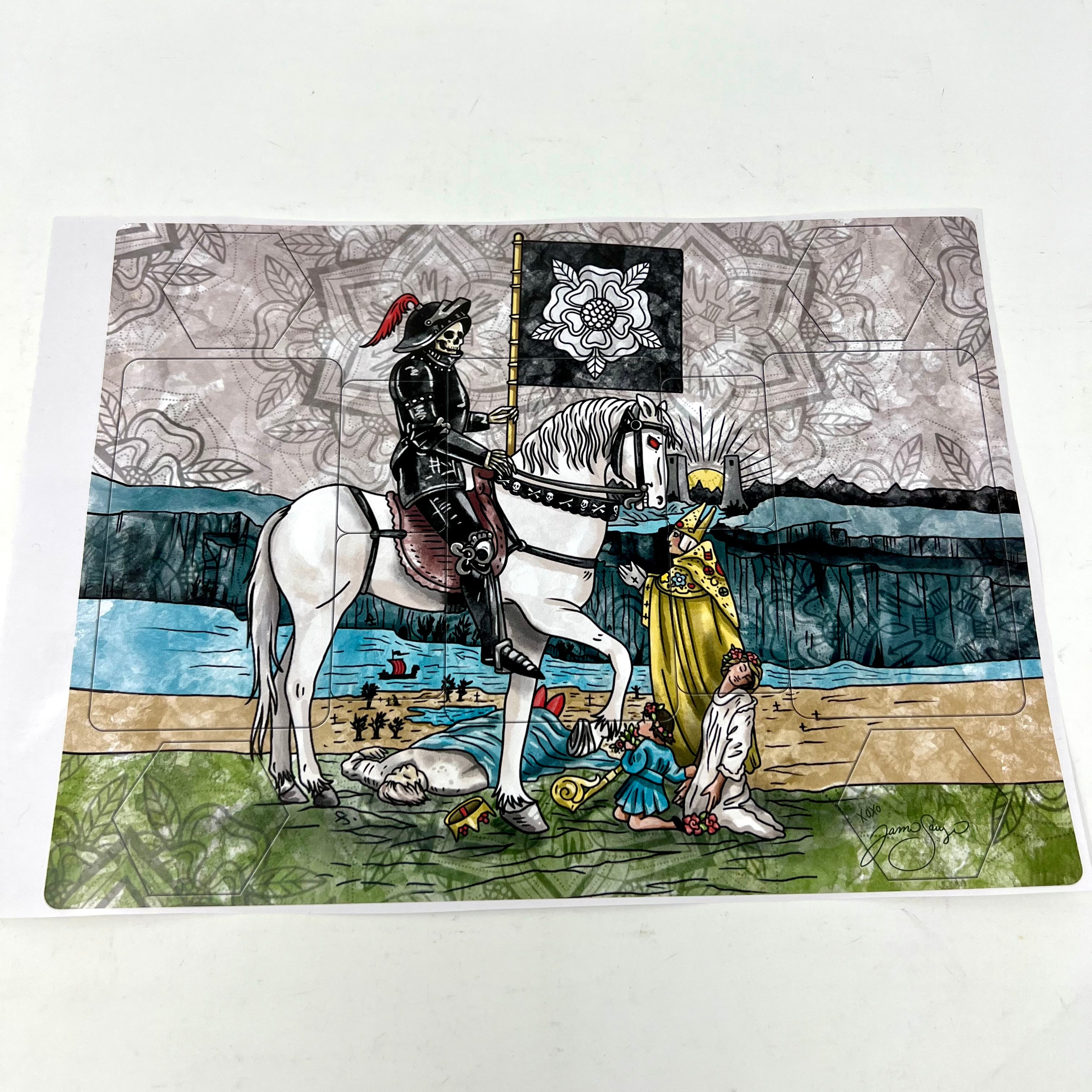 RWS Redux Death Card 9x12 Tarot Casting Sticker by Jamie Sawyer